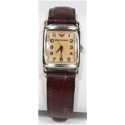 EMPORIO ARMANI WOMEN'S WATCH BROWN LEATHER BAND