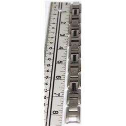 E.PEARL TITANIUM W/ONYX MEN BRACELET 21.6CM LONG