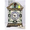 Image 1 : STAINED GLASS STYLE MANTLE CLOCK