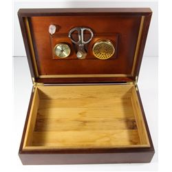 USED HUMIDOR COMPLETE WITH CIGAR CUTTER & WATER