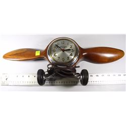 PLANE PROPELLER WOOD CLOCK  MADE IN THE USA