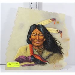 HANDPAINTED ON STONE NATIVE ART PIECE
