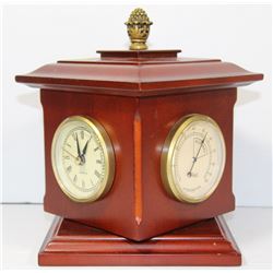 ROTATING MANTLE WEATHER STATION W/CLOCK