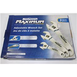 MASTERCRAFT MAXIMUM 3PC ADJUSTABLE WRENCH SET