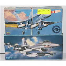 2 UNASSEMBLED MODEL KITS INCL. F-16 C/D JAWS AND