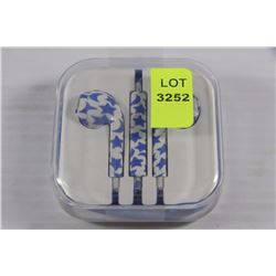 NEW EARBUD HEADPHONES FOR USE WITH ANY DEVICE