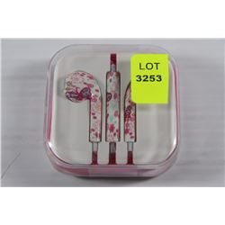 NEW EARBUD HEADPHONES FOR USE WITH ANY DEVICE