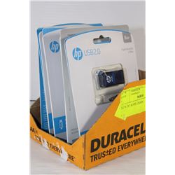 GROUP OF NINE HP 8GB USB 2.0 FLASH DRIVES