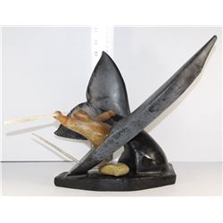 SOAPSTONE NATIVE ART WHALE HUNTING