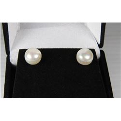 #10FRESH WATER PEARL EARRINGS .925 STERLING SILVER