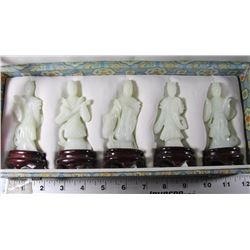 SET OF 5 CHINESE STONE FIGURES