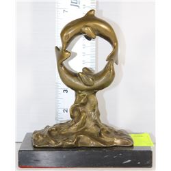 BRASS DOLPHIN CIRCLE OF LIFE ORNAMENT