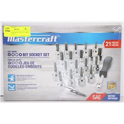 NEW MASTERCRAFT 21PC 3/8" DRIVE BIT SOCKET SET
