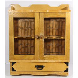 VINTAGE WOOD SPICE RACK 14"X12":