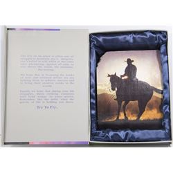 COWBOY SUNSET PAINTING ON TILE