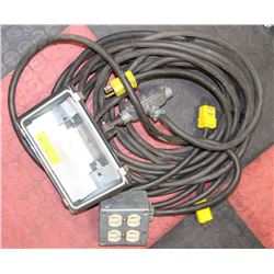 LOT OF 3 -INCL. 25' HEAVY DUTY FLOOD LIGHT,25'