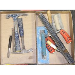 2-FLATS WITH 2-WING MASON HAMMERS AND CHISELS AND