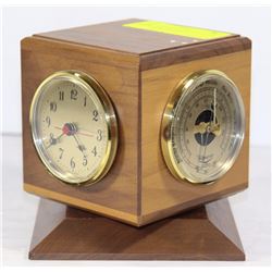 BAROSTAR FRANCE WALNUT DESK BAROMETER SET FOR