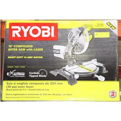RYOBI 10" COMPOUND MITRE SAW WITH LASER BRAND NEW