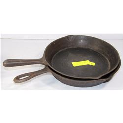 2 CAST IRON FRYING PANS