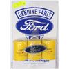 Image 1 : COLLECTIBLE TIN FORD SIGN WITH 3 NEW PENZOIL OIL