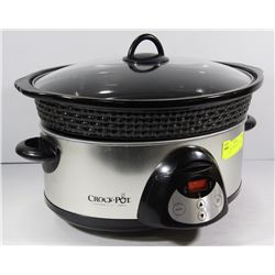LARGE BLACK CROCK POT SLOW COOKER