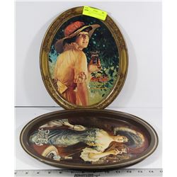 2 VINTAGE TRAYS INCL PEPSI AND COCA COLA