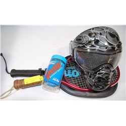 2 RACQUET BALL RACQUETS WITH NEW BALLS AND