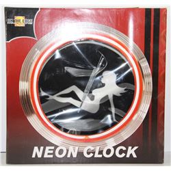 NEON PLAYBOY LADY CLOCK 2.5" W X 14.75" H