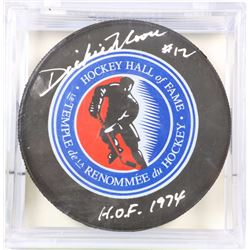 DICKIE MOORE SIGNED HOCKEY HALL OF FAME 1974