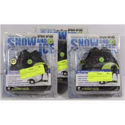 THREE PAIRS OF SNOW & ICE SLIP ON CLEATS - SIZE XS