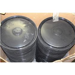 BOX OF FIVE GALLON BUCKET LIDS
