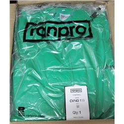 BOX OF 5 RANPRO GREEN COVERALLS SIZE MEDIUM