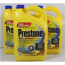 LOT OF 3 3.78L PRESTONE 50/50 ANTIFREEZE
