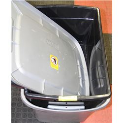 2 RUBBER TOTES WITH LIDS