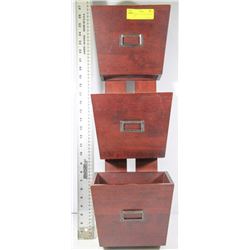 SOLID WOOD 3-TIER WALL-MOUNT STORAGE