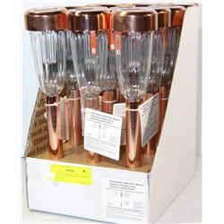 LOT OF 12 COPPER COLOURED SOLAR LED LIGHTS