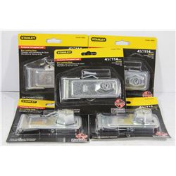 BOX OF FIVE STANLEY KEY LOCKING HASPS