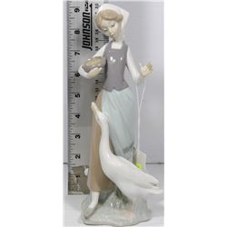 LLADR #1052 GIRL FEEDING A GOOSE 9" TALL-ROYAL DAULTON