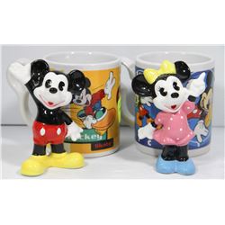 SET OF 2 VINTAGE MICKEY MOUSE + MINNIE DISNEY
