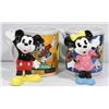 Image 1 : SET OF 2 VINTAGE MICKEY MOUSE + MINNIE DISNEY