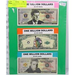 B)U.S ONE MILLION DOLLARS THREE LEGEND ISSUES