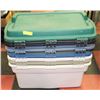 Image 1 : LOT OF 5 TOTES WITH LIDS SIZE LARGE