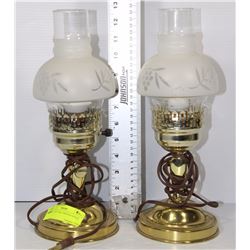 LOT OF 2 13" TALL VINTAGE STYLE LAMPS
