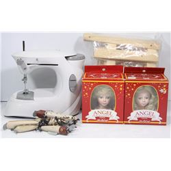 DRESS MAKER SEWING MACHINE, TWO ANGEL HEADS,