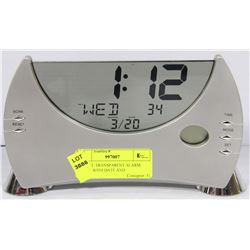 DIGITAL TRANSPARENT ALARM CLOCK WITH DATE AND