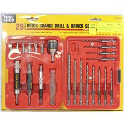 TOOL SHOP 29 PIECE QUICK CHANGE DRILL + DRIVER SET