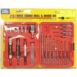 TOOL SHOP 29 PIECE QUICK CHANGE DRILL + DRIVER SET