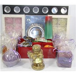 BOX OF NEW CANDLES SOME NEW HANDMADE IN ITALY,