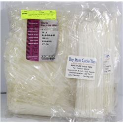 LOT OF 2500 ASSORTED CABLE ZIP TIES - 2", 6" & 8"
